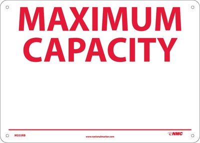 Maximum Room Capacity 10"x14" Sign RS-8